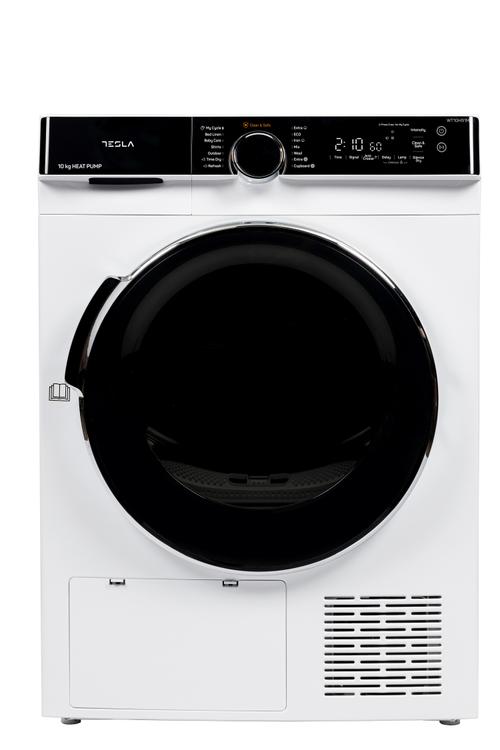 Uscator de rufe Tesla WT10H91M, 10kg, Pompa de caldura, Clasa C, Inverter, Antisifonare, Delay start (Alb)