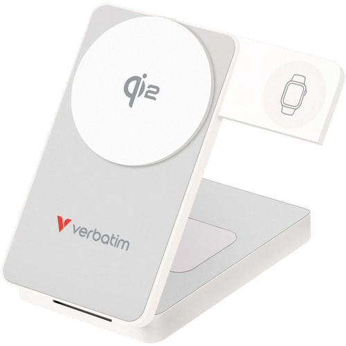 Acumulator extern Verbatim Charge ‘n’ Go, 10.000mAh, compatibil MagSafe, USB-C fast charging, 30 W (Alb)