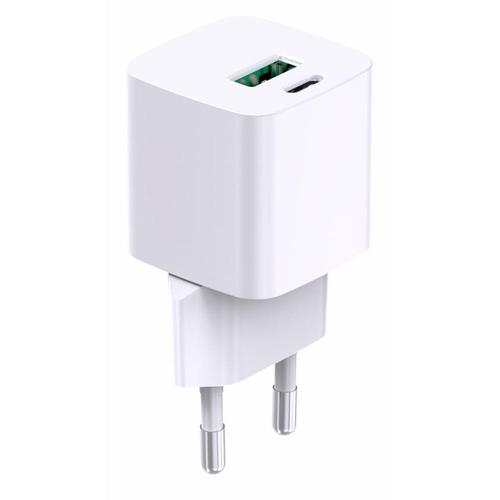 Incarcator retea Serioux SRXA-WC33, 1 x USB-A, 1 x USB-C, 30 W, Alb