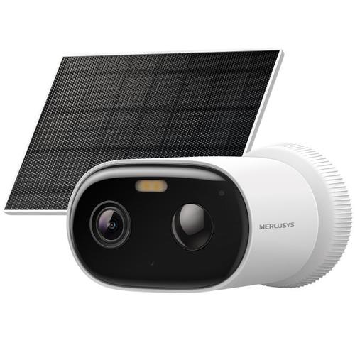 Kit camera de supraveghere + panou solar Mercusys MC410 KIT, 3MP, 2K, 2304 x 1296, Color Night Vision, Detectie inteligenta, Two-Way Audio, acumulator, montare fara cabluri, baterie 5200mAh, IP65