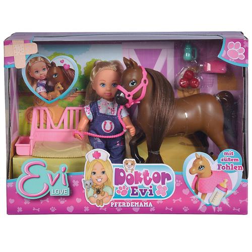 Set de joaca Evi Love - Doctor Evi cu calut si manz, 12 cm