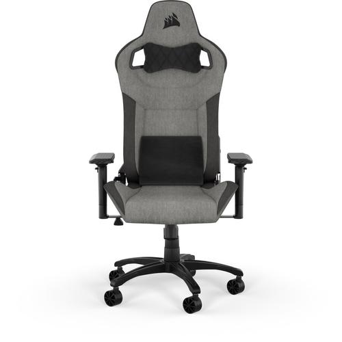 Scaun Gaming Corsair T3 RUSH Fabric (2023), Textil, Suport lombar Memory Foam, Tetiera, Gri/Negru