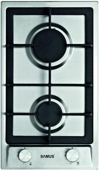 Plita incorporabila pe Gaz Samus PSG-32SX, 2 arzatoare (Inox)