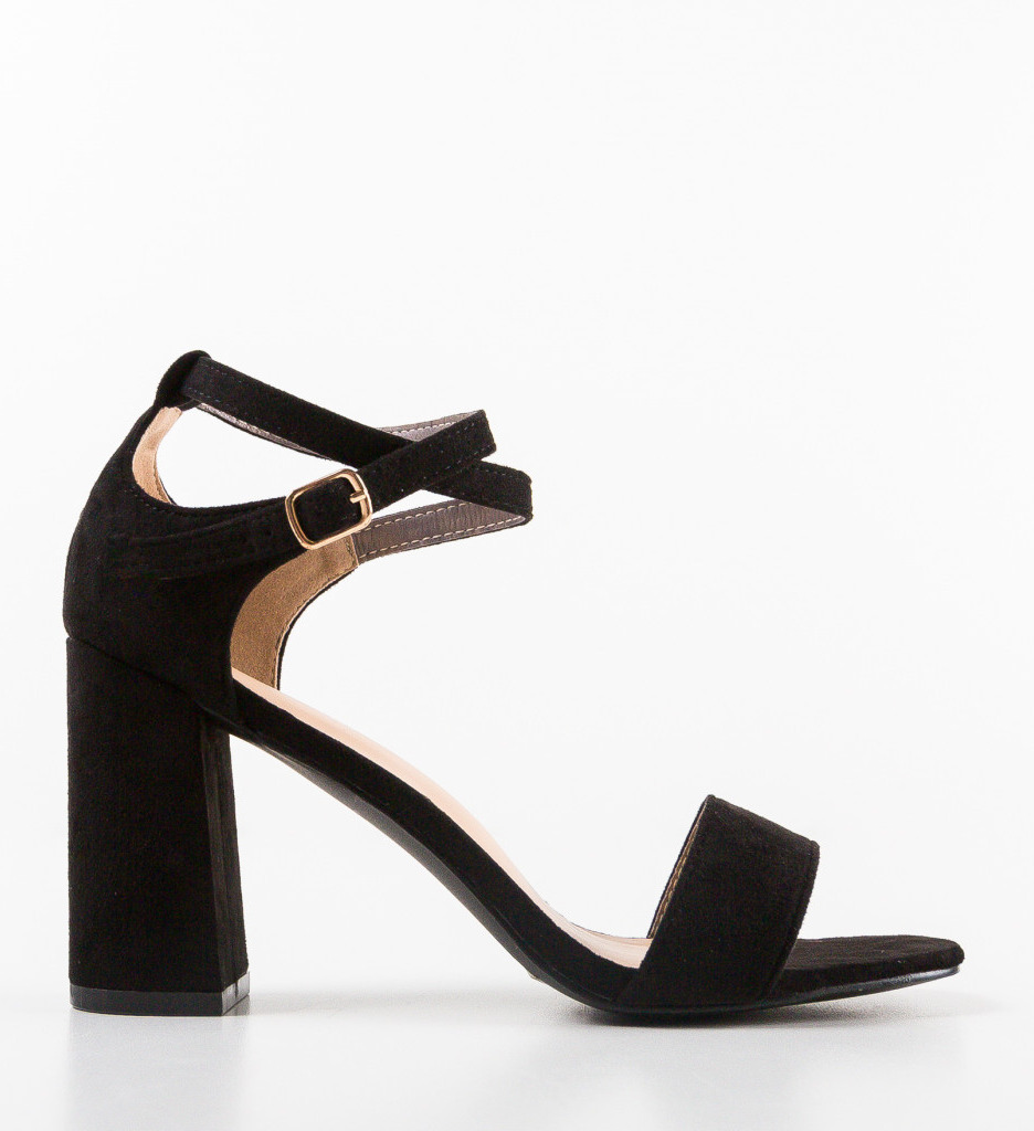 Sandale cu toc Lokka Negre