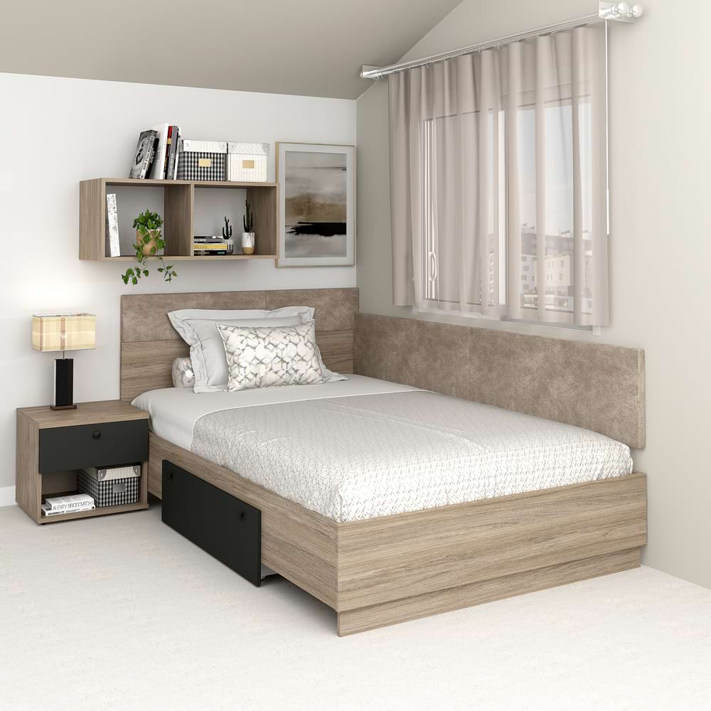 Pat colt copii cu sertar lateral AMBRO, 90x200