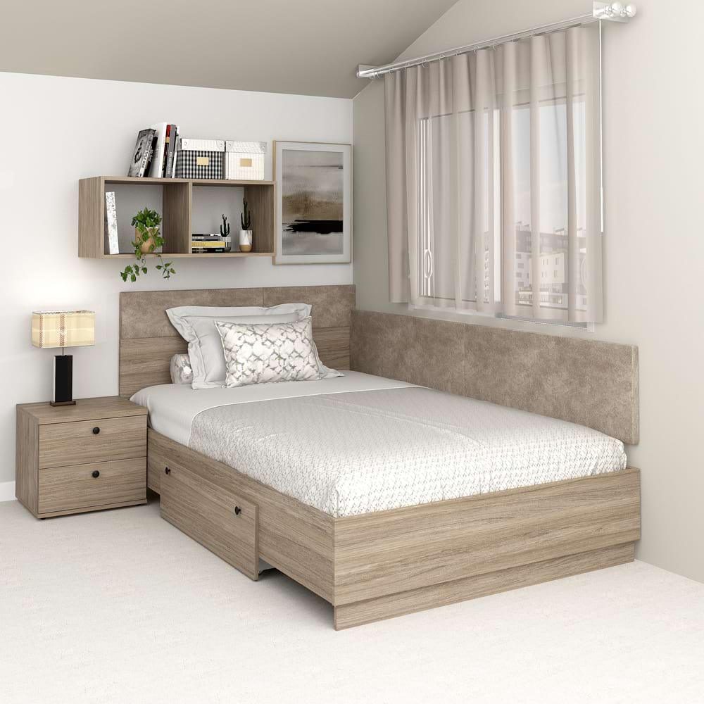 Pat colt copii cu sertar lateral AMBRO, 90x200