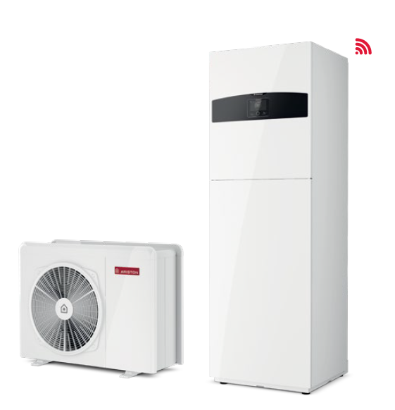 Pompa de Caldura Aer-Apa Inverter Monobloc Ariston Nimbus Compact 150 M NET, 15 kW, A+++, Incalzire, Racire si A.c.m, cu boiler 180 l incorporat si anod Mg, unitate externa cu schimbator Inox, compresor dublu rotativ, MONOFAZAT