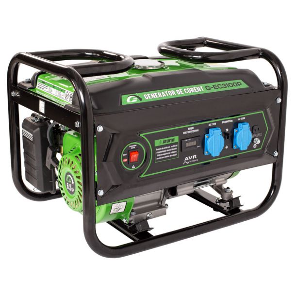 Generator de curent pe benzina Greenfield G-EC3100P, portabil, monofazat, 2.3 kVA, bobinaj alternator cupru