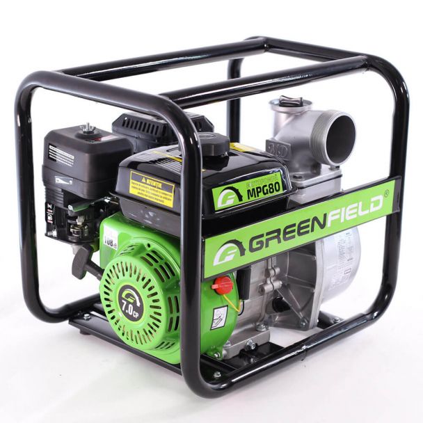 Motopompa 3"" Greenfield MPG80, motor euro V, benzina, putere 7.0 CP, debit 63000 l/h, inaltime refulare 30 m