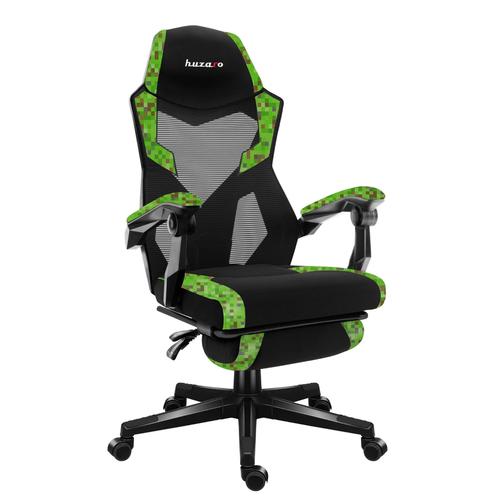 Scaun Gaming Huzaro Combat 3.1 Pixel, Max 150 kg, Carcasa NylongGuard, TitanPad, FlexiBack (Negru/Verde)