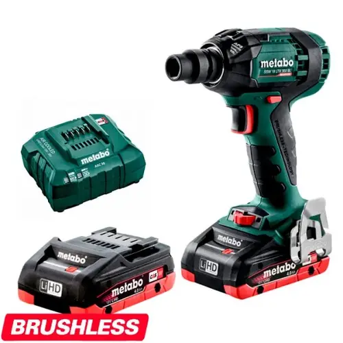 Masina de gaurit si insurubat cu impact Metabo SSW 18 LTX 300 BL set, surubelnita cu impact, 18V, 2x4,0Ah LiHD, 300Nm, 1/2inch, in valiza metaBOX