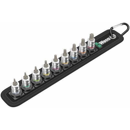 Set 9 biti, Wera, Inox, Capete TORX, TX40 / 28 mm, Prindere de 1/4