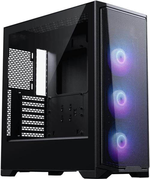 Carcasa Phanteks Eclipse G370A, Mid-Tower, E-ATX, Sticla laterala securizata, 7 sloturi expansiune (Negru)