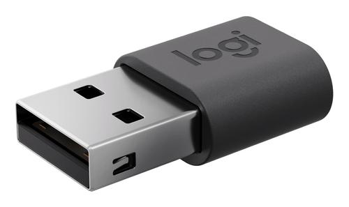 Adaptor USB-A la USB-C Logitech 956-000169, 5V/0.5A (Negru)