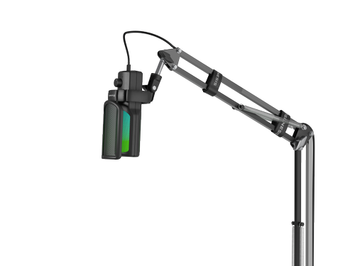 Microfon Genesis Radium 251, Iluminare RGB, USB-C, Condenser, Negru