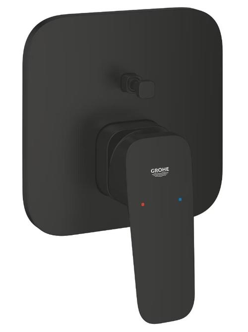 Baterie Grohe Cubeo, Pentru uz incorporat, Pentru dus, Parte exterioara, Fara unitate incorporata, Deviator cu 2 trepte, Negru Mat