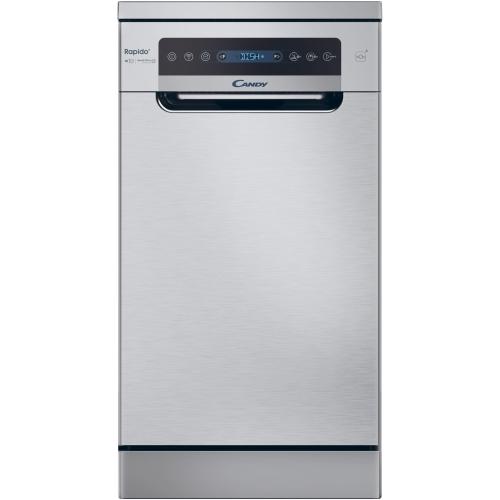 Masina de spalat vase Candy Rapido CF 0C7SB0FX, 10 seturi, 8 programe, Motor Speed Drive Inverter, Wi-Fi + BLE, Clasa C, 45 cm, Inox