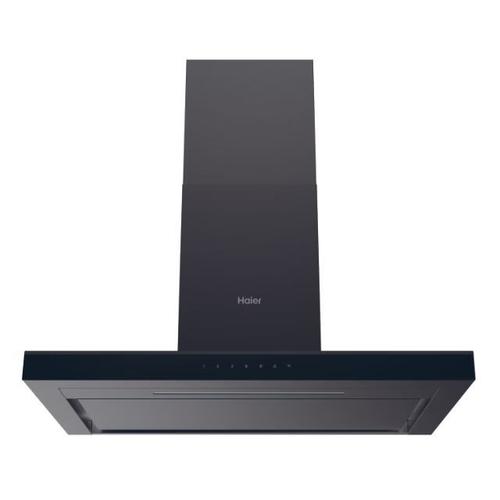 Hota decorativa Haier HATS9CBS4BWIFI, putere de absorbtie 591 m3/h, Clasa A+, conectivitate WiFi/ hOn app, 5 trepte de viteza, functie Booster, Touch control, 90 cm (Negru)