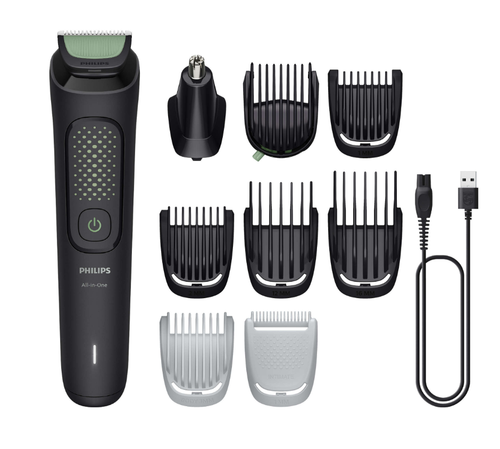 Aparat de tuns multifunctinoal Philips All-in-One Trimmer 3000 Series MG3946/15 9-in-1, 9 accesorii, Autonomie 90 minute, Interval taiere 0.5-16 mm (Negru)