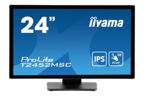 Monitor IPS LED iiyama ProLite 23.8inch T2452MSC-B1, Full HD(1920 x 1080), HDMI, DisplayPort, Boxe, Touchscreen (Negru)