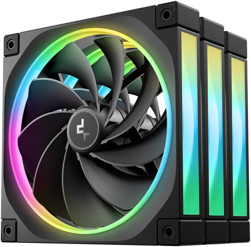 Ventilatoare Deepcool R-FL14R-BKAPN3-G, 140 mm, 1700 rpm, 4-pin PWM, ARGB, 3 bucati (Negru)