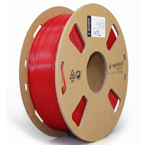 Filament Gembird 3DP-PETG1.75-01-R, 1.75mm, 1kg (Rosu)