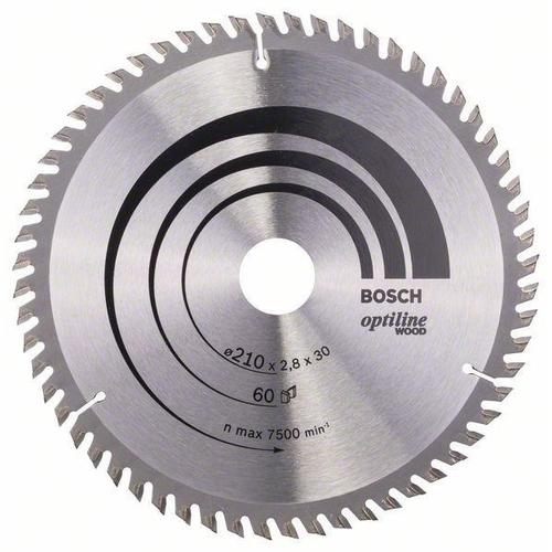 Panza fierastrau circular pentru lemn Bosch, 210 x 30 x 2.8 mm, 60 dinti