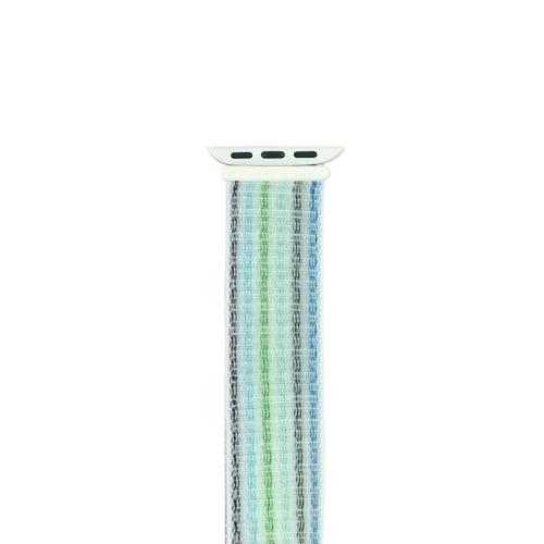 Curea Apple iWatch, SILKASE Sport Fabric, 38/40/41mm (Alb/Albastru/Verde)