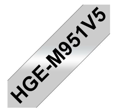 Banda Laminata Brother HGEM951V5, 24 mm, 5 buc. (Negru/Argintiu)
