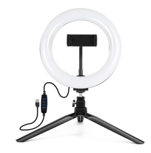 Trepied cu lampa LED Puluz PKT3073B, 24-26 Lumeni, 96 Leduri, 20 cm (Negru)