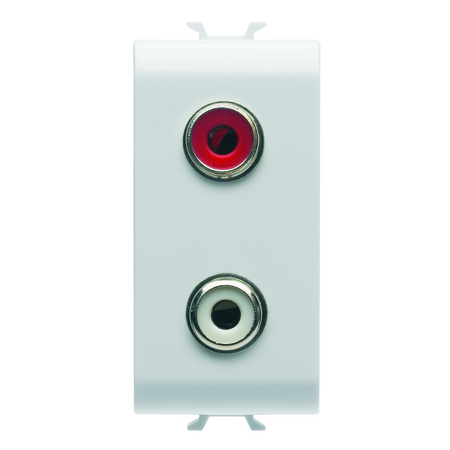 PRIZA AUDIO SI VIDEO - RCA DUBLU - 1 MODUL - ALB SATINAT - CHORUSMART