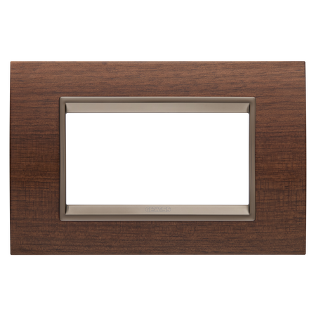 PLACA LUX - DIN LEMN - 4 MODULE - NUC - CADRU INTERIOR BRONZ MAT ÎNCHIS - CHORUSMART