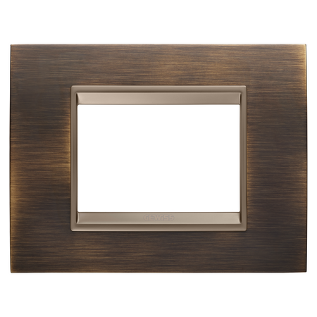PLACA LUX - IN METAL - 3 MODULE - ALAMA ANTICA - CADRU INTERIOR BRONZ MAT ÎNCHIS - CHORUSMART