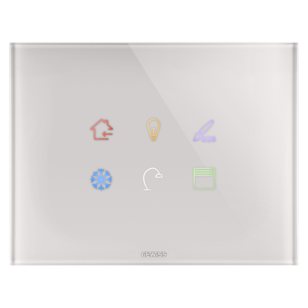 PLACA TACTILA ICE KNX - ÎN STICLA - 6 ZONE TACTILE - BEJ NATURAL - CHORUSMART