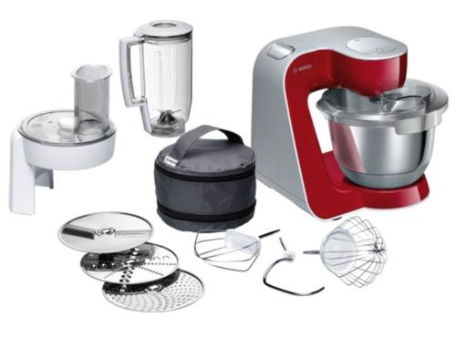 Robot de bucatarie Bosch MUM58720, 1000 W, Bol 3.9 L, Blender 1.25 L, 7 Viteze + Impuls (Rosu/Argintiu)
