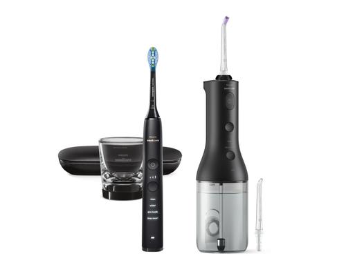 Periuta de dinti electrica Philips Sonicare DiamondClean 9000 HX3886/43, 3 viteze, 4 moduri periere + Irigator bucal (Negru)
