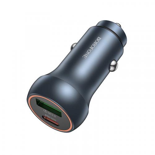 Incarcator Auto Borofone BZ32B Fresh, 48W, 3A, 1 x USB-A - 1 x USB-C (Gri)