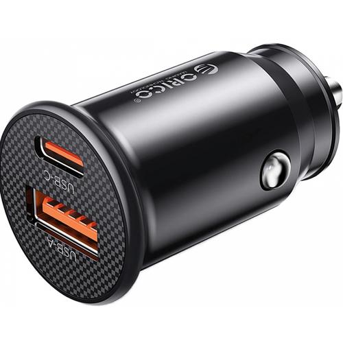Incarcator Auto Orico PowerMini, 30W, 3A, 1 x USB-A - 1 x USB-C (Negru)
