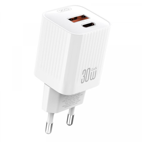 Incarcator Retea XO Design L149, 30W, 3A, 1 x USB-A - 1 x USB-C (Alb)