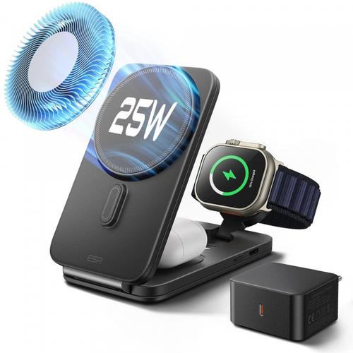 Incarcator Wireless ESR CryoBoost 3in1, 25W (Negru)