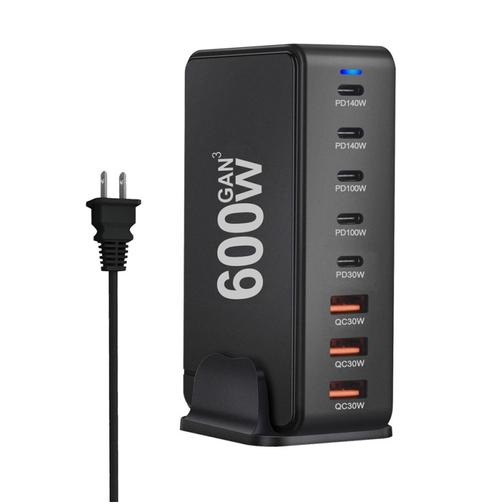Incarcator Statie OEM, 600W, 4 x USB-A - 4 x USB-C (Negru)