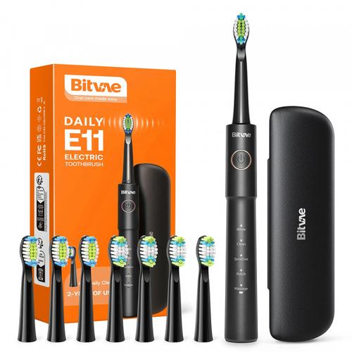 Periuta De Dinti Electrica Bitvae E11, 5 moduri periaj, 8 capete incluse (Negru)