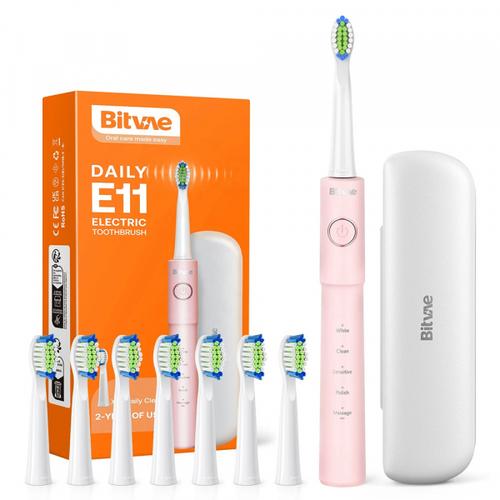 Periuta De Dinti Electrica Bitvae E11, 5 moduri periaj, 8 capete incluse (Roz)