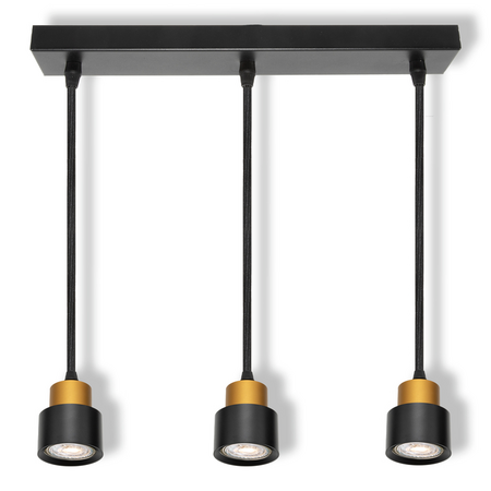 Bec LED Ledvance (Osram)  LED SPOT SECTORAL BLACK AND GOLD 3XGU10 PENDANT, 6 W, negru