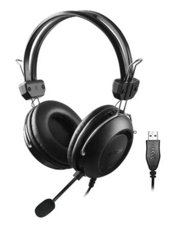 Casti Stereo A4Tech HU-35, Microfon, USB (Negru)