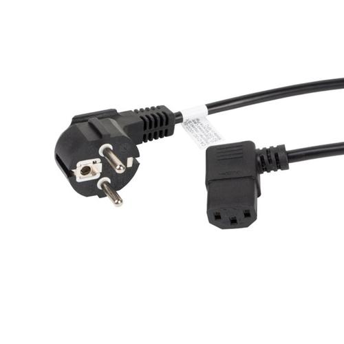Cablu de alimentare PC si UPS, Schuko CEE 7/7 la IEC320 C13 90 grade, Lanberg 43644, 250V-10A, 3m lungime, VDE, negru