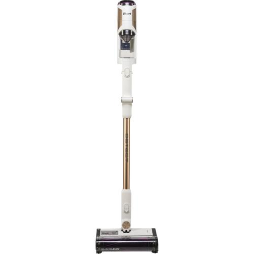 Aspirator vertical fara fir Shark Detect Clean & Empty Pet IW3612EUT, 240 W, Autonomie 60 minute, Recipient 0.42 l, Statie golire 2 l (Alb/Auriu)