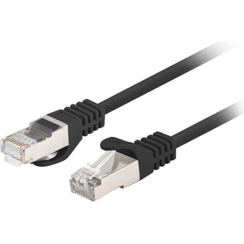 Cablu Ethernet/Cablu retea Lanberg PCF6-20CC-0100-BK Cat6 U/UTP, 10 Gbit/s 250 MHz, conectori RJ-45 tata/tata, conductor CCA, jacheta PVC, Negru, 1 m