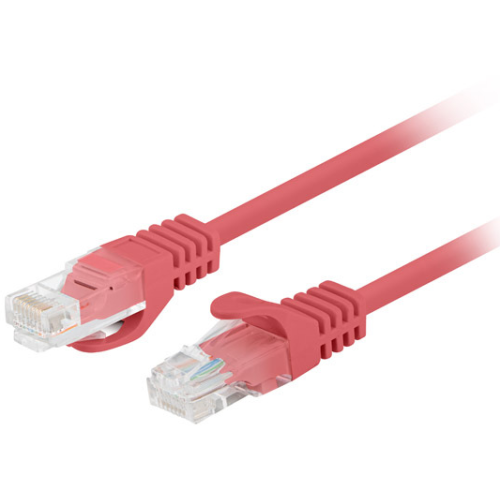 Patch Cord Lanberg PCU5-20CC-0050-R, U/UTP, Cat. 5e, 0.5 m, Rosu, set 10 bucati