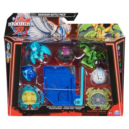 Set Bakugan Battle Pack - Ventri, Dragonoid, Titanium Bruiser, Titanium Trox si Smoke